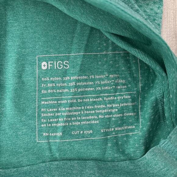 FIGS Salta Seamless Top Sz Medium Green Long Sleeve Underscrub Shirt W22KW1010 - Picture 10 of 10